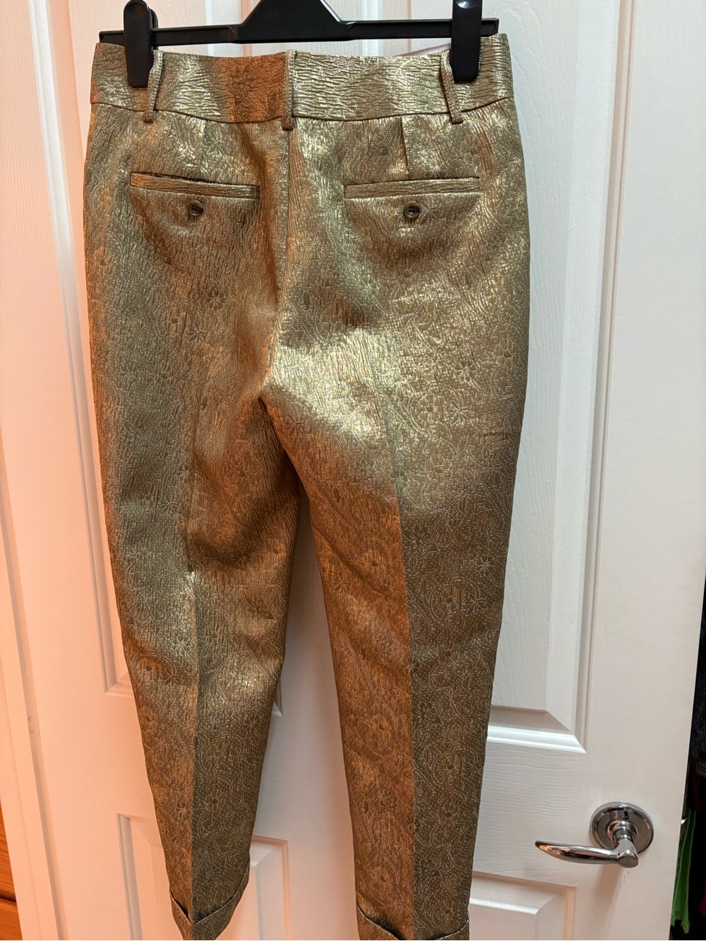 Rachel Roy Signature Gold Brocade Straight Leg Pants - Picture 2 of 5